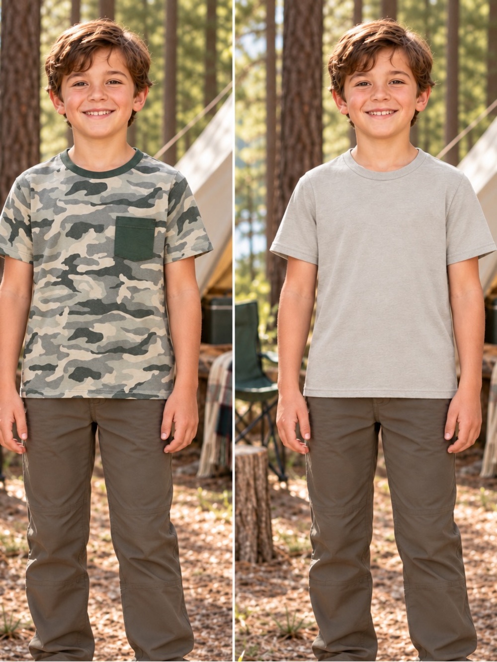 The Children’s Place- 2-Piece Camo & Green T-Shirt Set Size 7/8